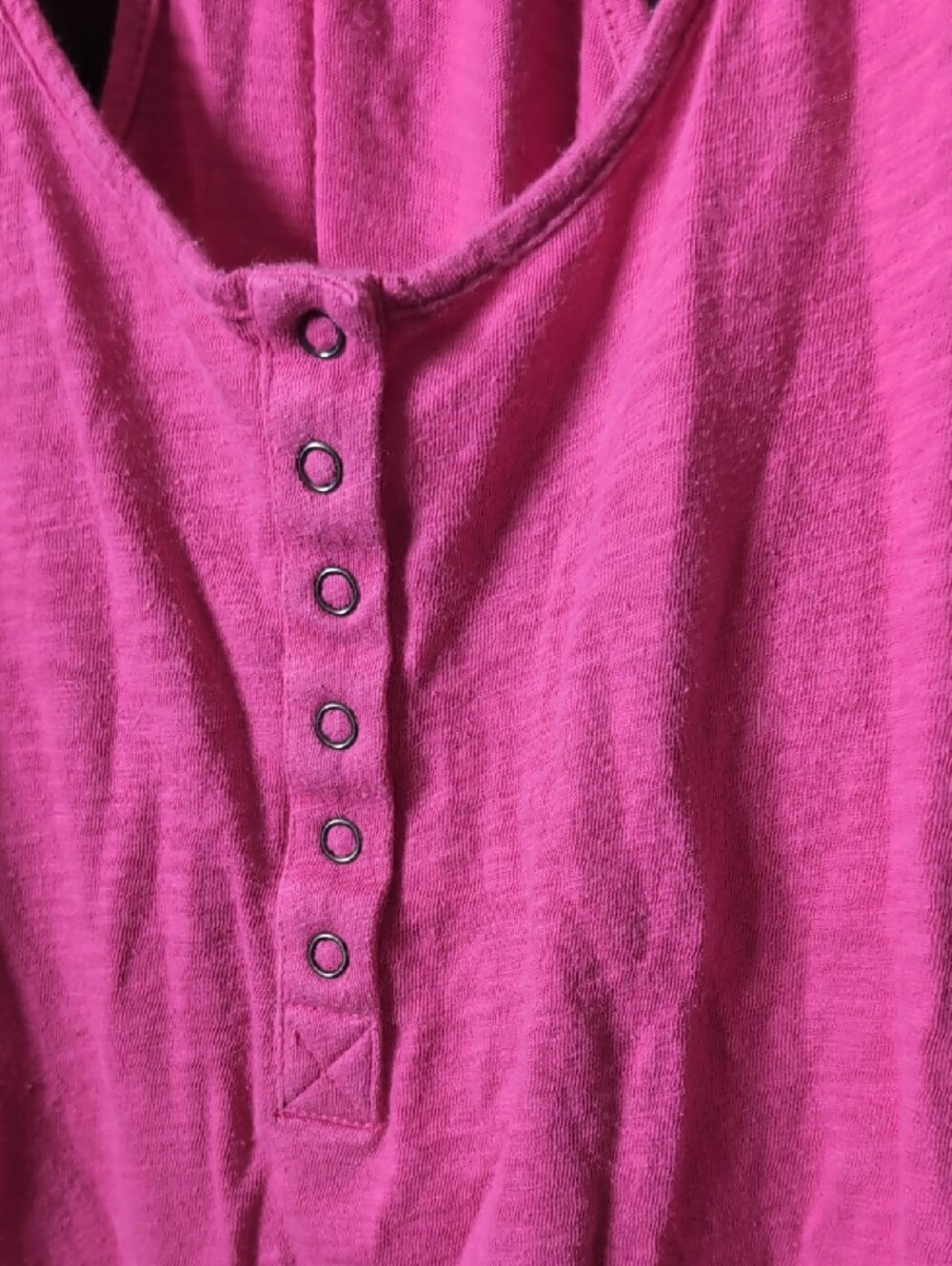 Pink Racerback Henley Tank Top - Picture 3 of 4